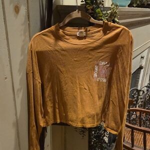 Billabong Tan Long Sleeve Crop Top